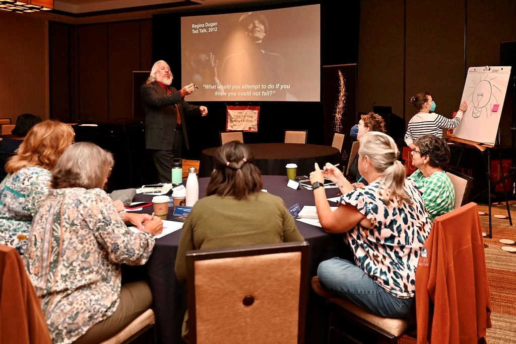 James is facilitating Emerging Leader Skills for the Students of Tennessee Tech Business during a session at Disney's Pop Century Resort